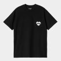 CARHARTT S/S AMOUR POCKET T-SHIRT COTTON SINGLE JERSEY BLACK/WHITE