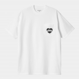 CARHARTT S/S AMOUR POCKET T-SHIRT COTTON SINGLE JERSEY WHITE/BLACK