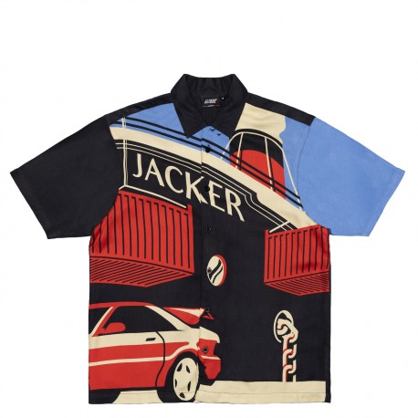 JACKER SHIRT BLACK TRADE AOP