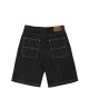 JACKER SERIF LOGO DENIM BAGGY SHORT BLACK