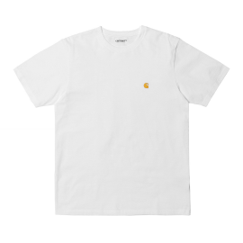 CARHARTT S/S CHASE T-SHIRT 100 % COTTON WHITE / GOLD