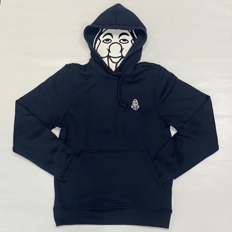 PISOLO BASIC HOODY 580 DARK NAVY LOGO BLANC