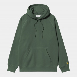 CARHARTT HOODED CHASE SWEAT 58/42% COTTON POLYESTER SYCAMORE TREE/GOLD