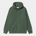 CARHARTT HOODED CHASE SWEAT 58/42% COTTON POLYESTER SYCAMORE TREE/GOLD