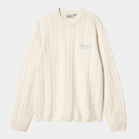 CARHARTT SIGNATURE SWEATER 80/20% LAMBSWOOL/NYLON NATURAL/ DUSTY ICE