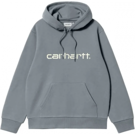 CARHARTT HOODED SWEAT 58/42% COTTON/POLYESTER DOVE GREY / WAX