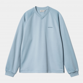 CARHARTT BOLAN V-NECK SWEAT DUSTY ICE POSITANO