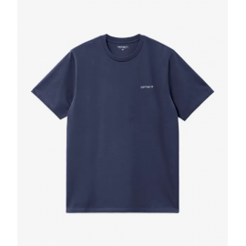 CARHARTT S/S SCRIPT EMBROIDERY T-SHIRT 100% COTTON  AIR FORCE BLUE/WHITE