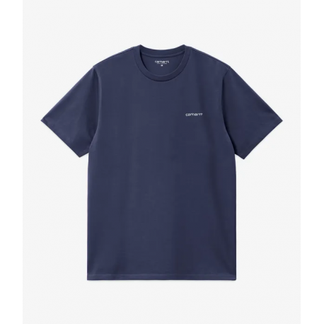 CARHARTT S/S SCRIPT EMBROIDERY T-SHIRT 100% COTTON  AIR FORCE BLUE/WHITE