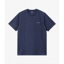 CARHARTT S/S SCRIPT EMBROIDERY T-SHIRT 100% COTTON  AIR FORCE BLUE/WHITE