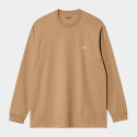 CARHARTT L/S CHASE T-SHIRT 100% COTTON PEANUT/GOLD