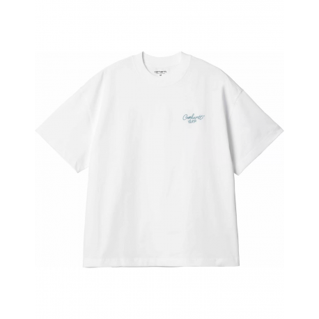 CARHARTT S/S SIGNATURE SCRIPT T-SHIRT 100% OARGANIC COTTON WHITE/DUSTY ICE