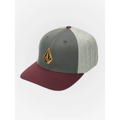 VOLCOM FULL STONE HTHR FLEXFIT HAT MERLOT