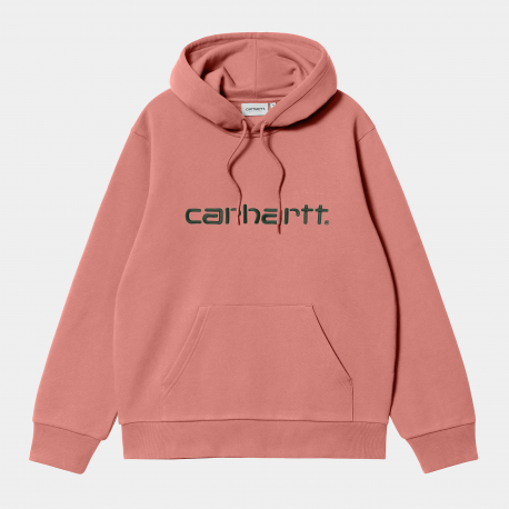 CARHARTT HOODED SWEAT COTTON/POLYESTER DUSTY ROSE/SYCAMORE TREE