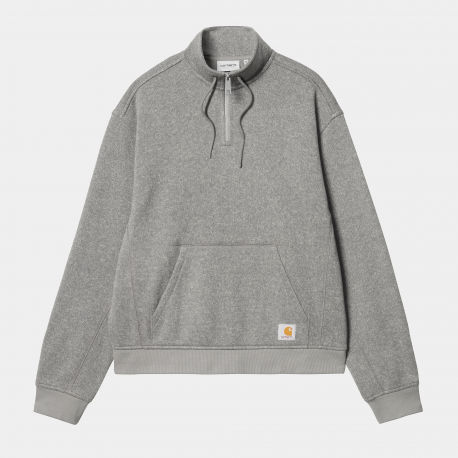 CARHARTT LUTHER HALF ZIP SWEAT 100% POLYESTER MISTY GREY HEATHER