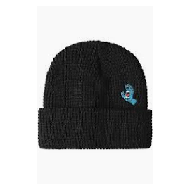 SANTA CRUZ SCREAMING  MINI HAND BEANIE BLACK O/S