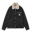 CARHARTT HERALD JACKET 100% ORGANIC COTTON BLACK/WALL STONE WASHED