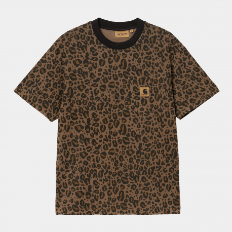 CARHARTT W' S/S LEO POCKET T-SHIRT 100% ORGANIC COTTON CAMO LEO TAMARIND GARMENT DYED