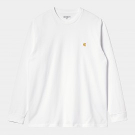 CARHARTT L/S CHASE T-SHIRT 100% COTTON WHITE/GOLD