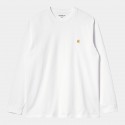 CARHARTT L/S CHASE T-SHIRT 100% COTTON WHITE/GOLD