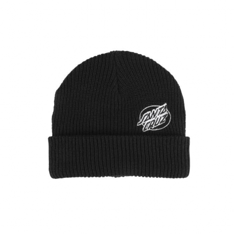 SANTA CRUZ BEANIE MONO LINED OVAL DOT BEANIE BLACK