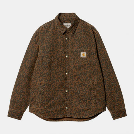 CARHARTT CONRO SHIRT JAC 100% COTTON CAMO LEO TAMARIND/TAMARIND GARMENT DYED