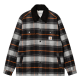 CARHARTT BARIS SHIRT JAC 100% COTTON BARIS CHECK GREY HEATHER / BLACK