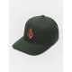 VOLCOM FULL STONE HTHR FLEXFIT HAT DARK FOREST 