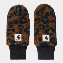 CARHARTT ORLA MITTEN CAMO LEO JAQUARD TAMARIND BLACK