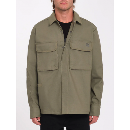 VOLCOM TT IGUCHI WORK SHIRT LS WINTERMOSS