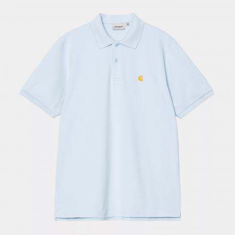 CARHARTT S/S CHASE PIQUE POLO 100% COTTON AIR SKY/GOLD