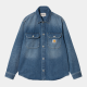 CARHARTT HARVEY SHIRT JACKET 100% COTTON BLUE DARK USED WASH 