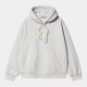 CARHARTT HOODED SWEAT COTTON / POLYESTER  ASH HEATHER /AIR GREEN