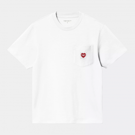 CARHARTT S/SPOCKET HEART T-SHIRT 100% COTTON WHITE/RED