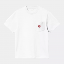 CARHARTT S/SPOCKET HEART T-SHIRT 100% COTTON WHITE/RED