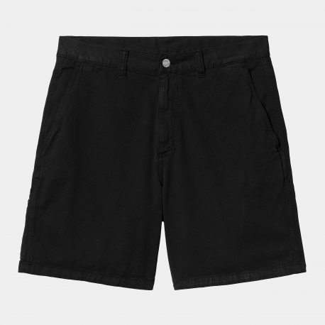 CARHARTT DREWE SHORT 100% COTTON BLACK RINSED