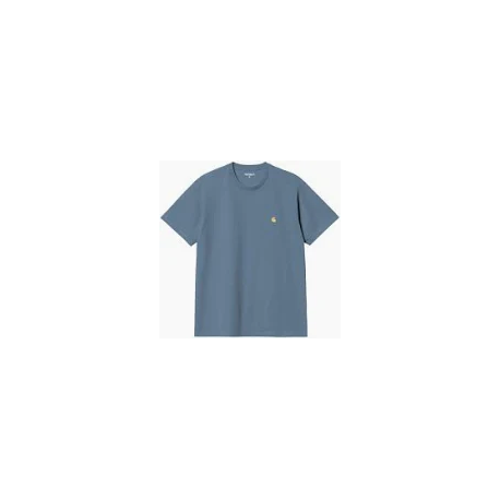 CARHARTT S/S CHASE T-SHIRT 100% COTTON DUSKY BLUE / GOLD