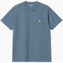 CARHARTT S/S CHASE T-SHIRT 100% COTTON DUSKY BLUE / GOLD