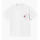 CARHARTT W' S/S POCKET HEART T-SHIRT 100% ORGANIC COTTON WHITE / RED