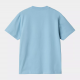 CARHARTT W' S/S SCRIPT EMBROIDERY T-S 100% ORGANIC COTTON BLUEBIRD / FLEUR DE SEL