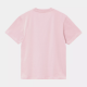 CARHARTT W' S/S SCRIPT EMBROIDERY T-S 100% ORGANIC COTTON AIR PINK / WAX