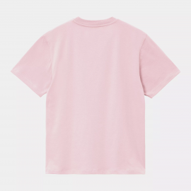 CARHARTT W' S/S SCRIPT EMBROIDERY T-S 100% ORGANIC COTTON AIR PINK / WAX