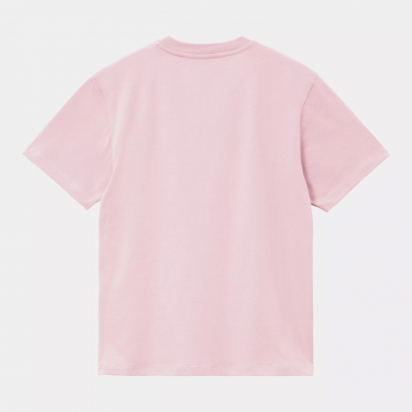 CARHARTT W' S/S SCRIPT EMBROIDERY T-S 100% ORGANIC COTTON AIR PINK / WAX