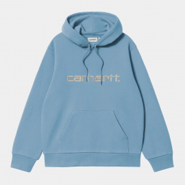 CARHARTT W' HOODED CARHARTT SWEATSHIRT 74/26% COTTON POLYESTER BLUEBIRD / FLEUR DE SEL