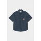 CARHARTT S/S DREWE SHIRT 100% COTTON HEART C PINSTRIPE INK/NATUR