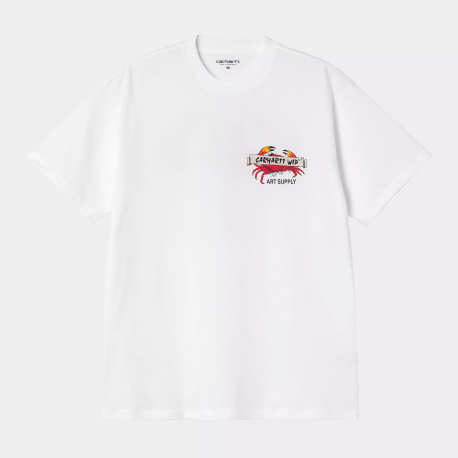 CARHARTT S/S CRAB PAINT T-SHIRT 100%  ORGANIC COTTON WHITE