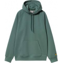 CARHARTT HOODED CHASE SWEAT 58/42% COTTON / POLYESTER SILVER PINE /GOLD