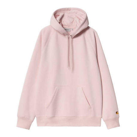 CARHARTT HOODED CHASE SWEAT 58/42% COTTON / POLYESTER AIR PINK / GOLD