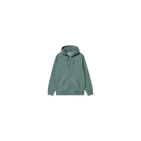 CARHARTT HOODED CHASE JACKET 58/42% COTTON POLYESTER SILVER PINE / GOLD