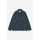 CARHARTT DREWE CHORE COAT 100% COTTON HEART C PINSTRIPE INK/NATUR RINSED